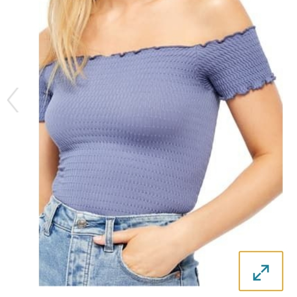 Free People Moulin Smocked Off-the-Shoulder Top